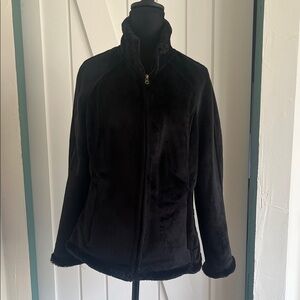 Green Tea Black Sherpa Teddy Full Zip Fleece Size M